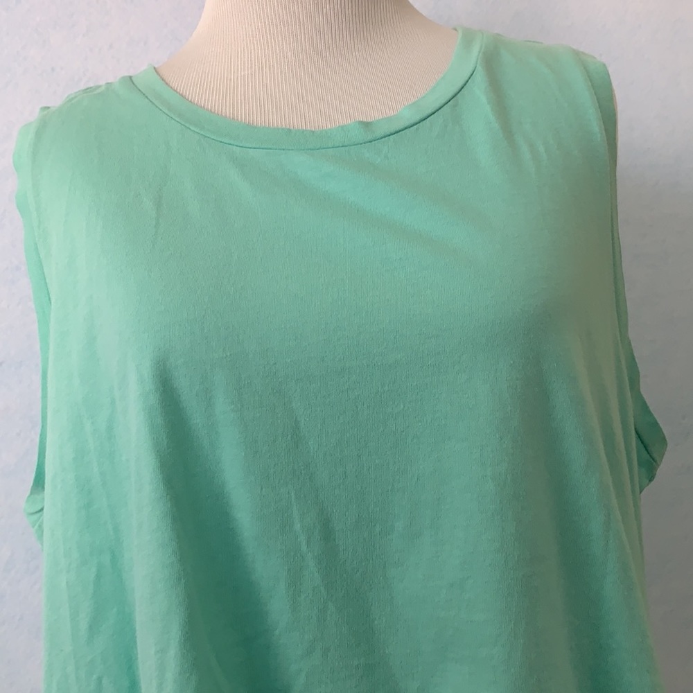 Mint Bottom Ruffled Crop Tank - Picture 6 of 9